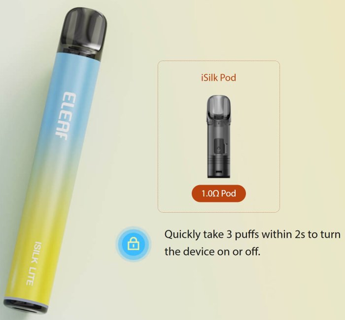 Elektronická cigareta iSmoka-Eleaf ISILK LITE 500mAh Yellow-Green gradient