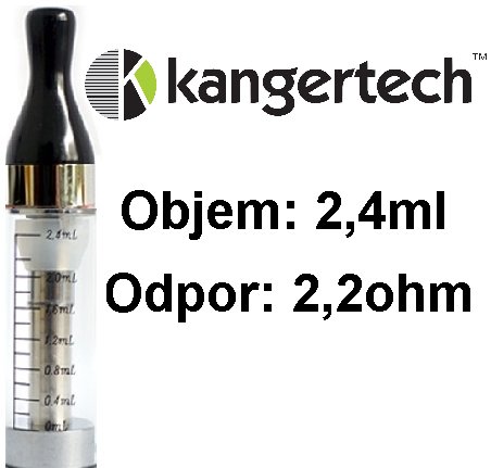 Clearomizer CC/T2 Kangertech 2,4ml 2.2ohm Clear