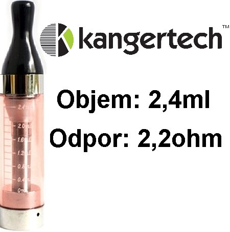 Clearomizer CC/T2 Kangertech 2,4ml 2.2ohm Red